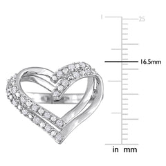 1/5 CT TW Diamond Sterling Silver Open Heart Ring