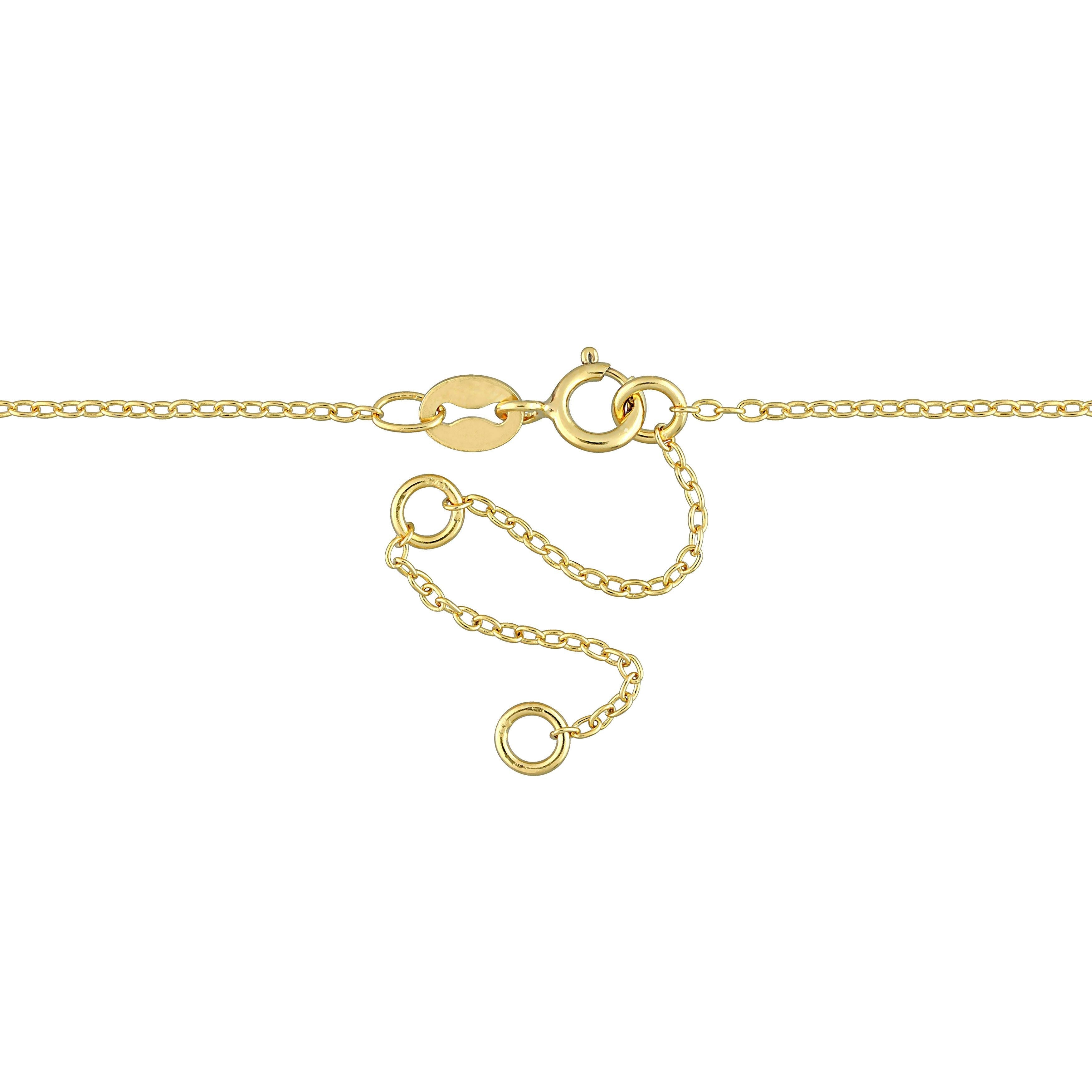  Studio Works 1/8 Carat TW Lab Created Diamond 18kt Yellow Gold Plated Sterling Silver Lariat Drop Necklace - White/Yellow - Bonton