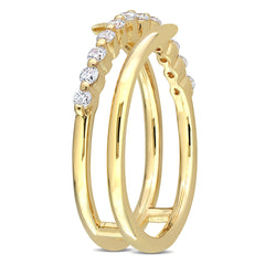 1/3 Carat T.G.W. Lab Created Diamond 18kt Yellow Gold Plated Sterling Silver Wrapped Ring