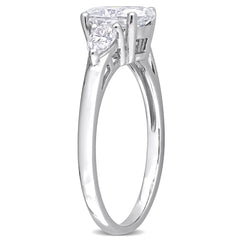 1-3/4 DEW Created Moissanite 3-Stone Engagement Ring