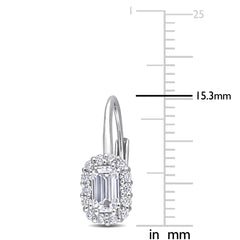 Created Moissanite Halo Leverback Earrings