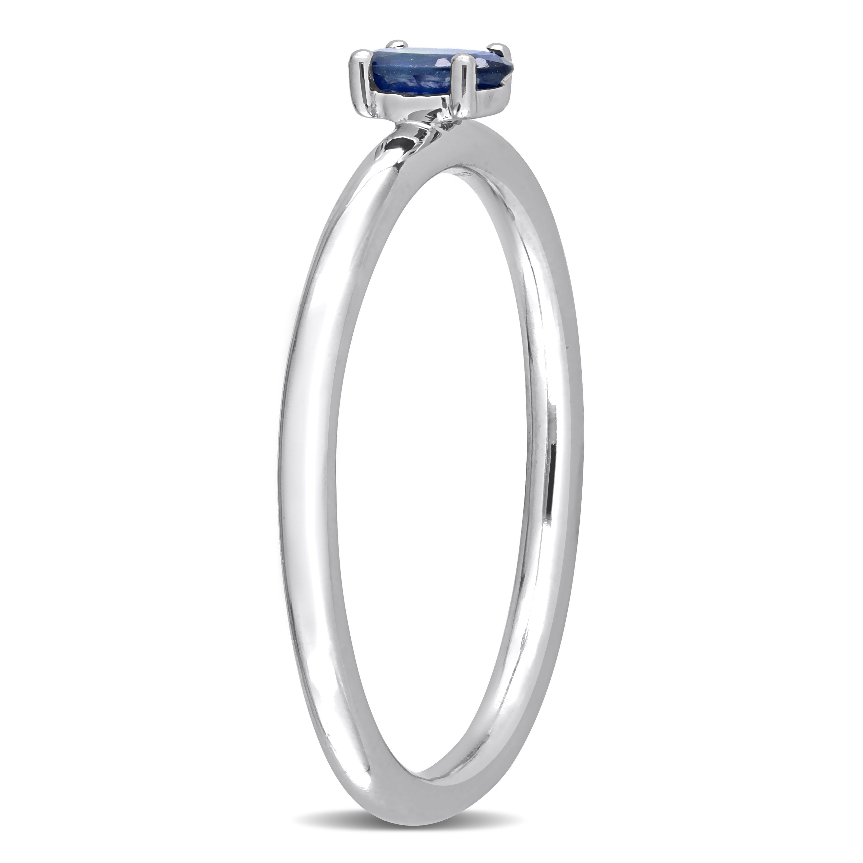  Studio Works 1/3 CT TGW Blue Sapphire 10K White Gold Stackable Ring - Blue - Bonton