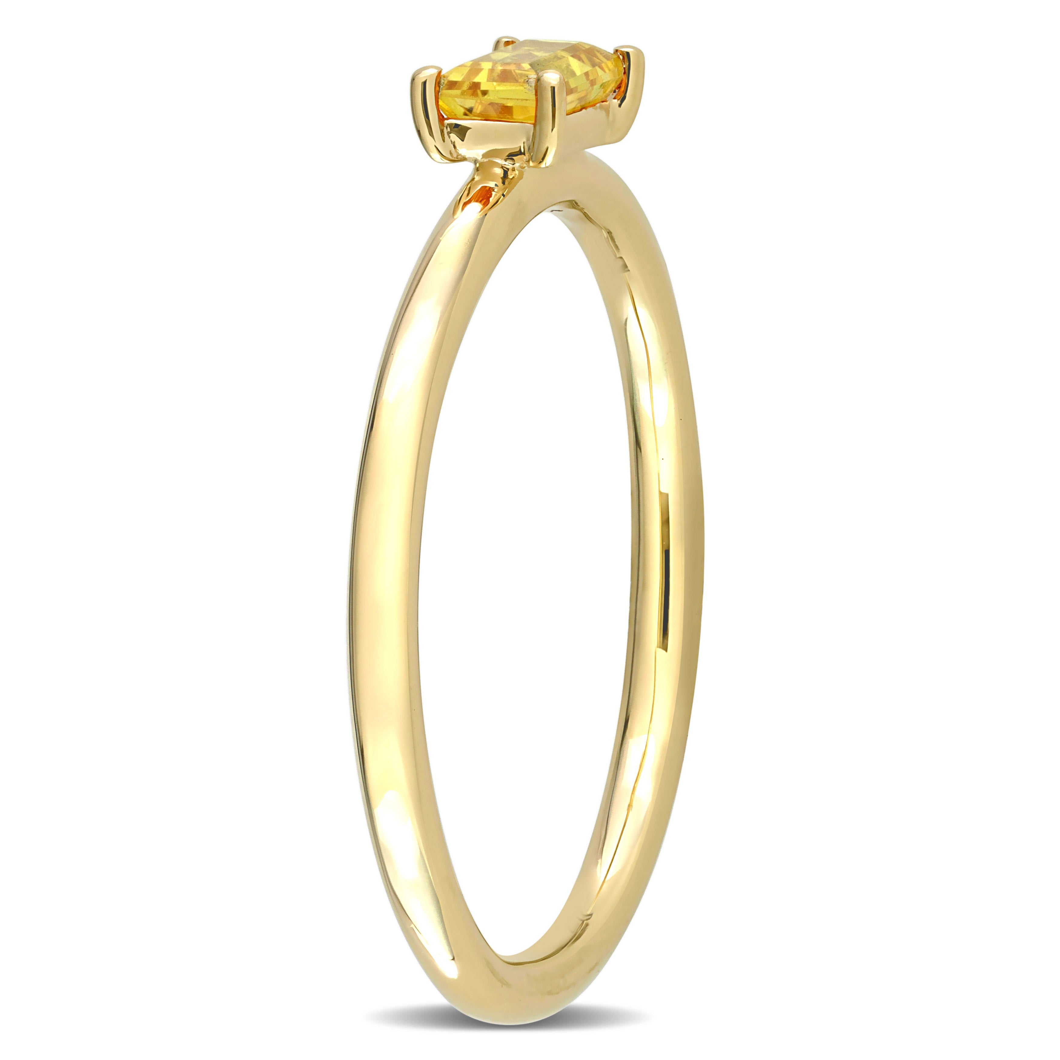  Studio Works 1/3 CT TGW Yellow Emerald Sapphire 10K Yellow Gold Stackable Ring - Yellow - Bonton