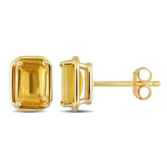 2 1/4 CT TGW Citrine 14K Yellow Gold Stud Earrings