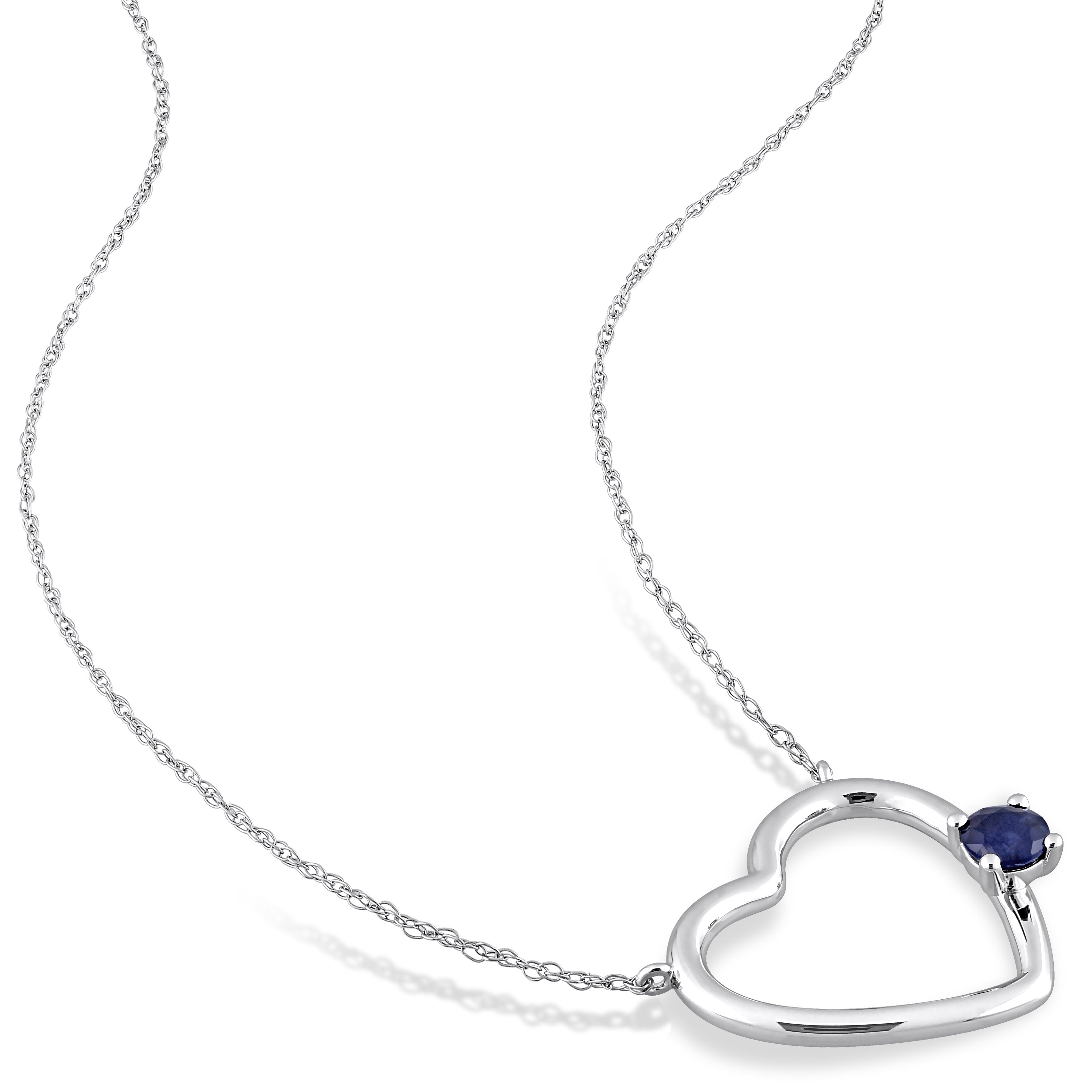  Studio Works Sapphire Open Heart Pendant - Blue - Bonton