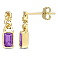 Amethyst Link Earrings