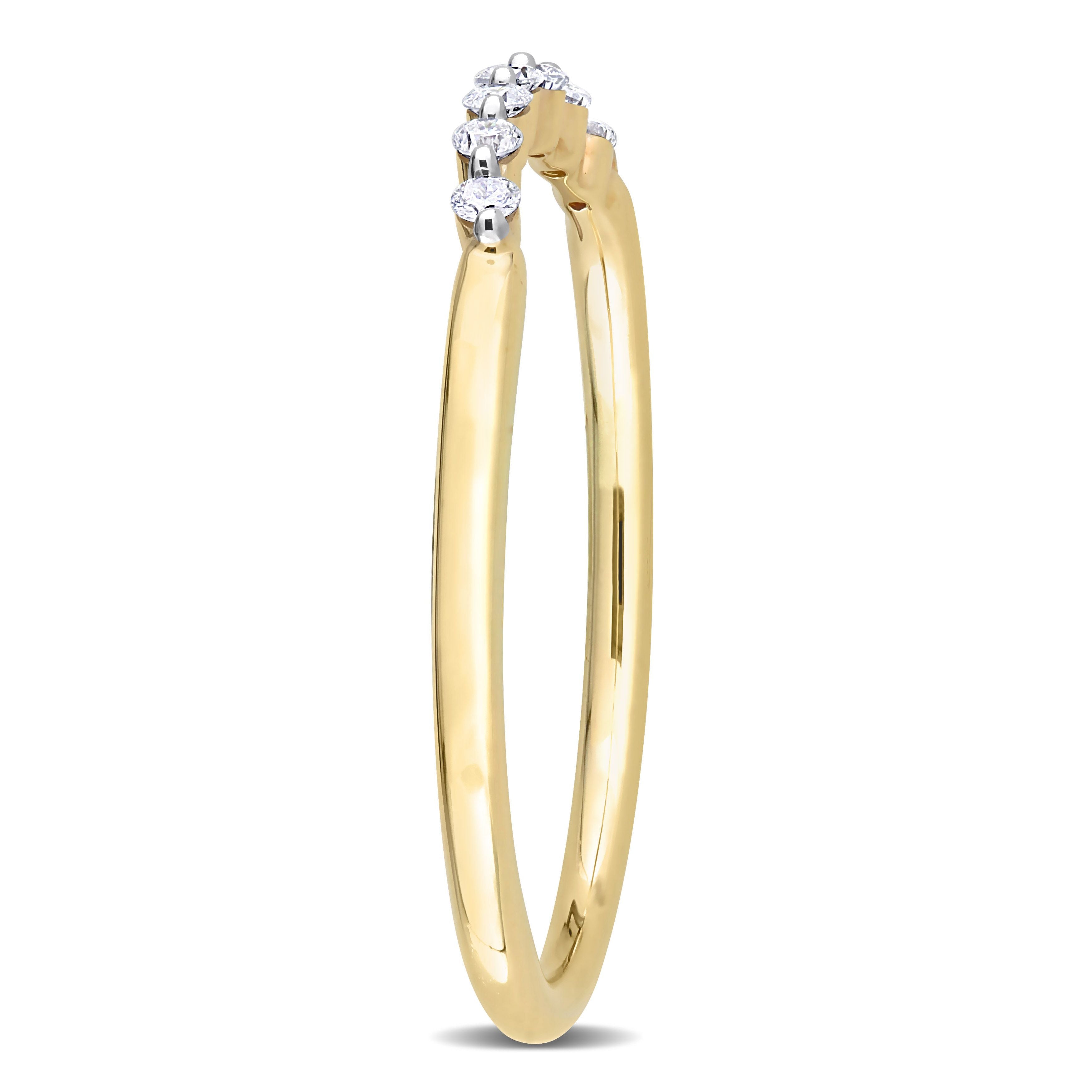  Studio Works 1/10 CT TW Diamond 10K Yellow Gold Semi-Eternity Ring - White/Yellow - Bonton