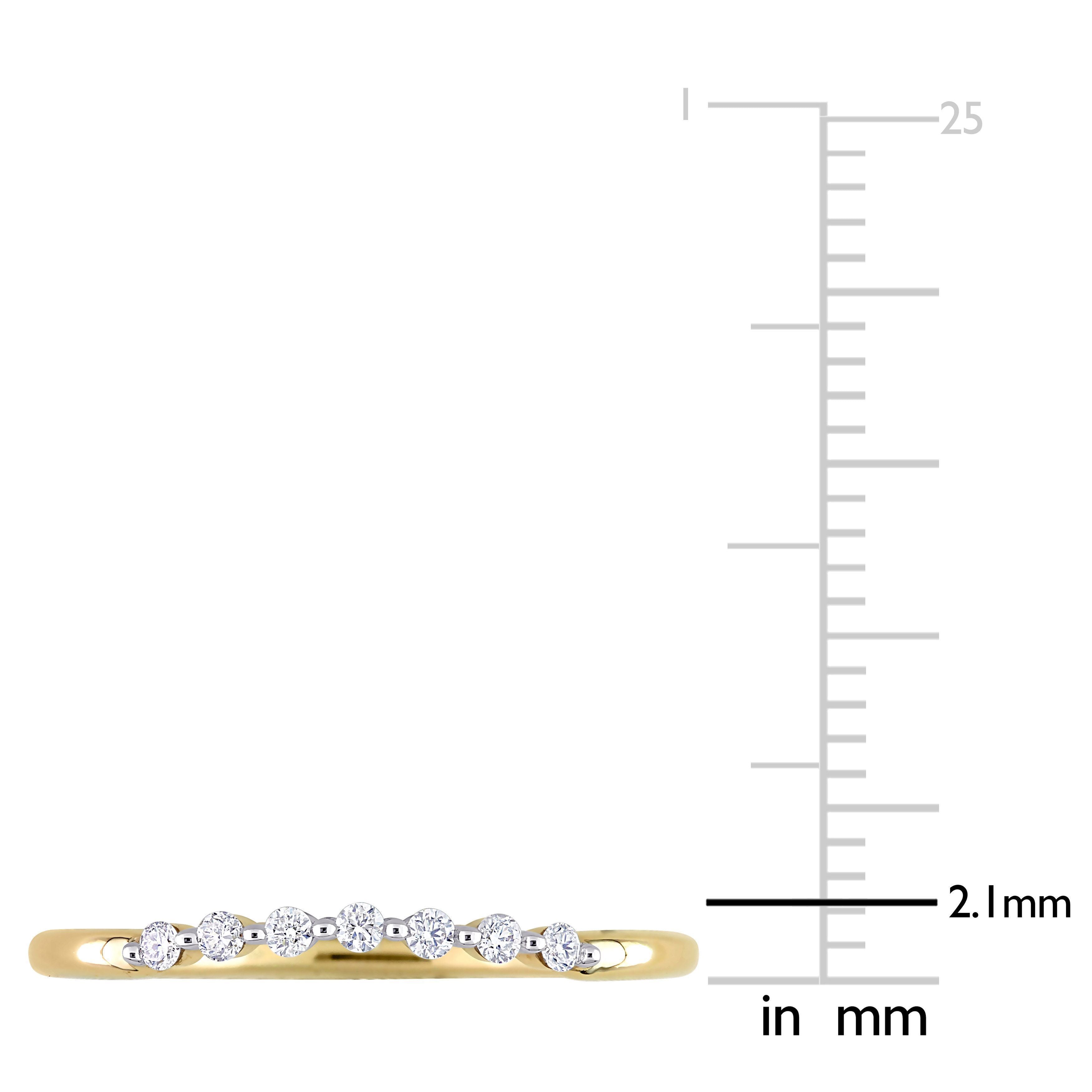  Studio Works 1/10 CT TW Diamond 10K Yellow Gold Semi-Eternity Ring - White/Yellow - Bonton