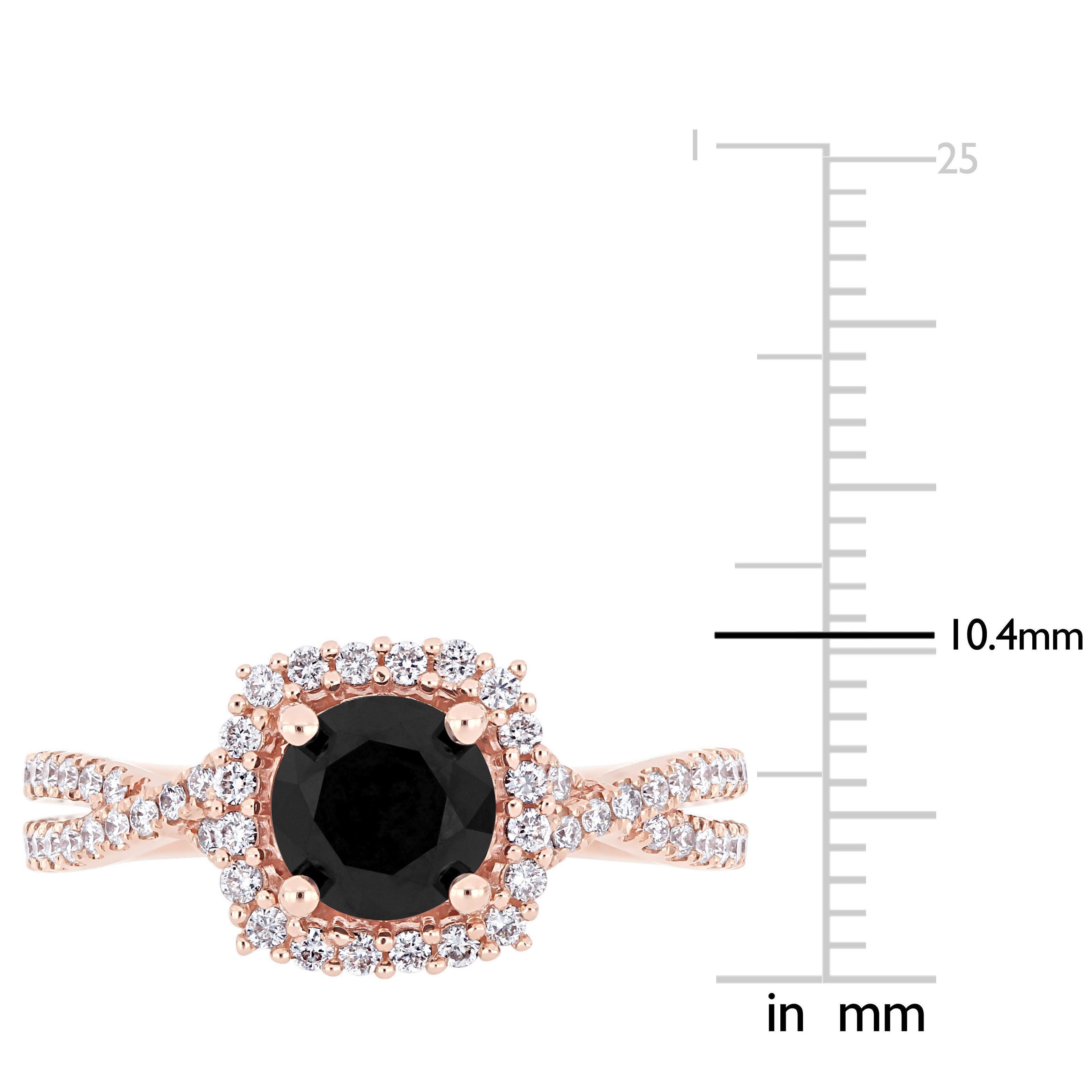  Studio Works 1 1/2 CT TW Black and White Diamond 14k Pink Gold Engagement Ring - Black/Pink - Bonton