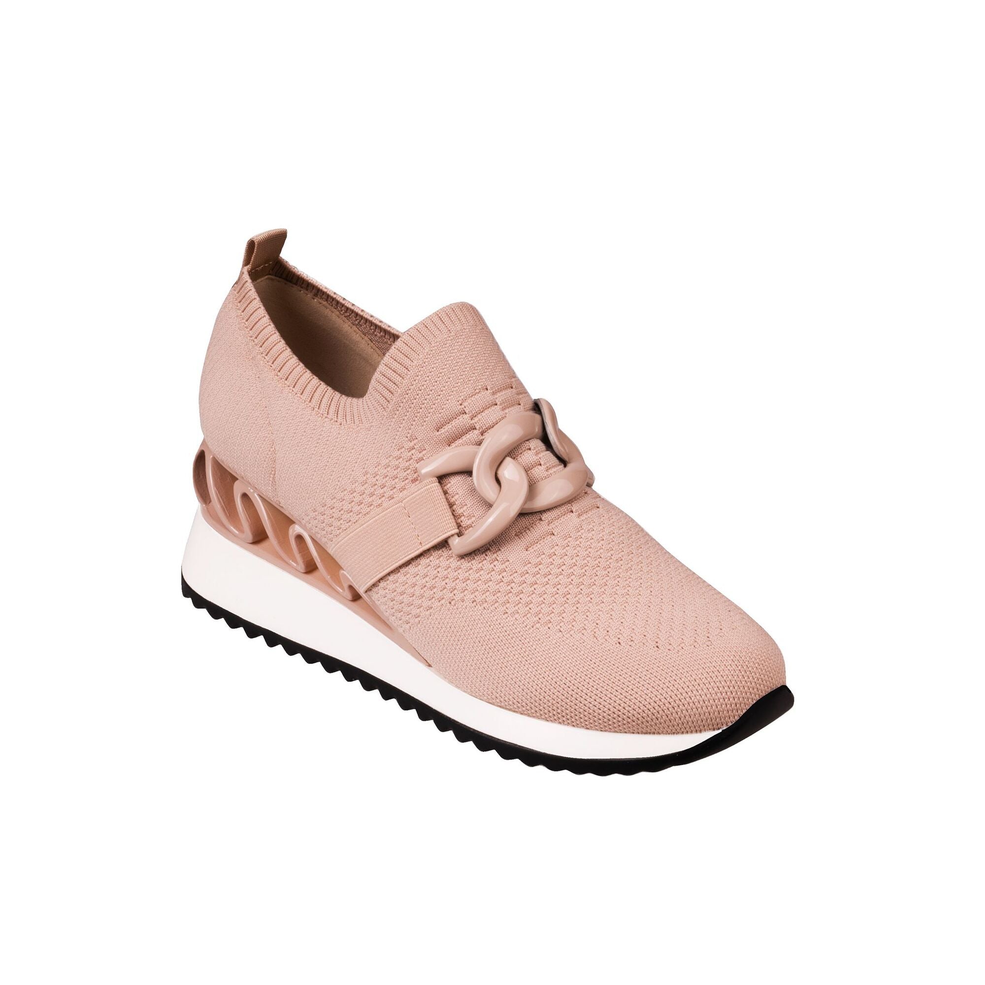  Ninety Union Boston Stretch Knitted Fabric Wedge Sneaker - Nude - Bonton