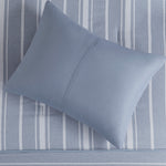 Kent 3 Piece Striped Herringbone Oversized Comforter Set Blue