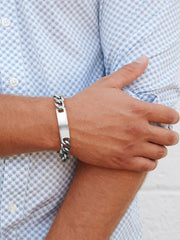 Men's Stainless Steel Curb Link ID Bracelet