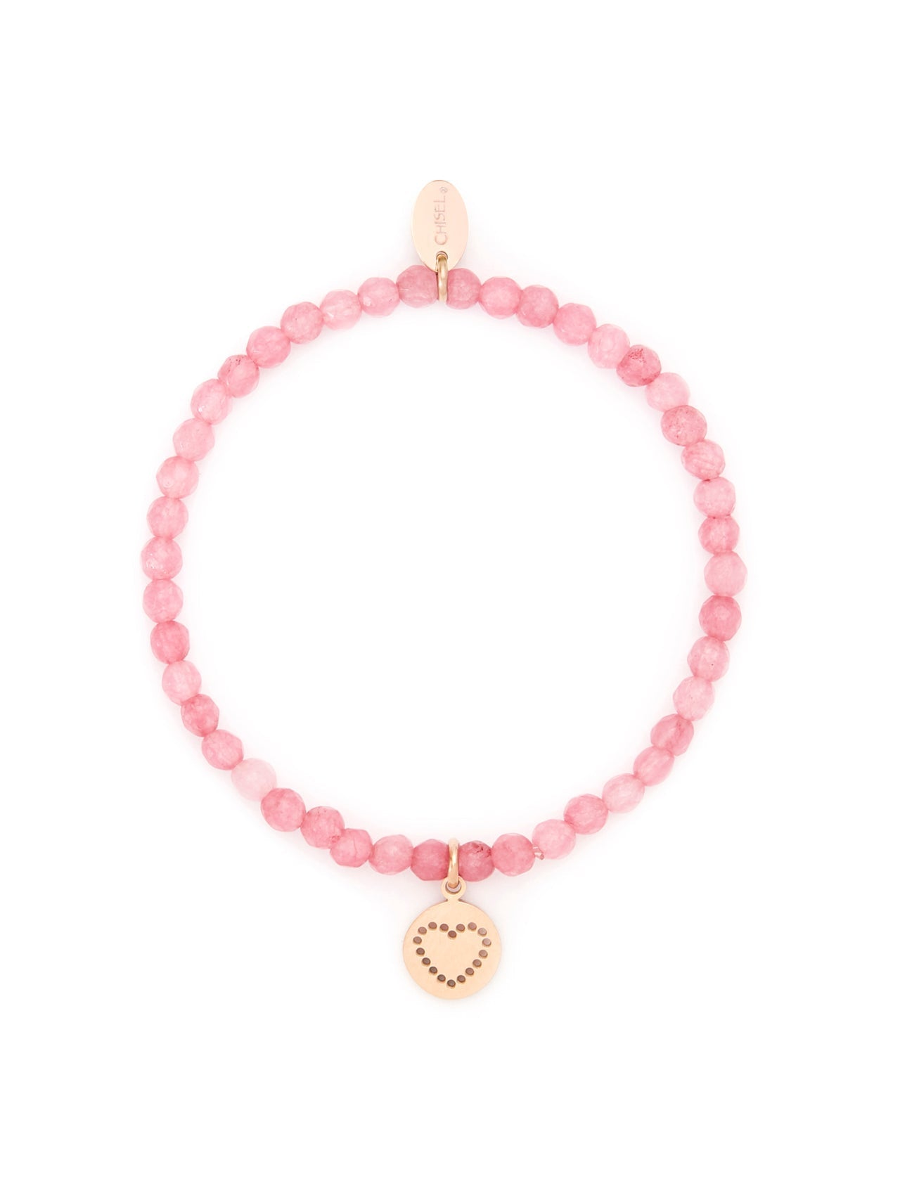  Relativity Pink Heart Charm Jade Bracelet - Pink - Bonton