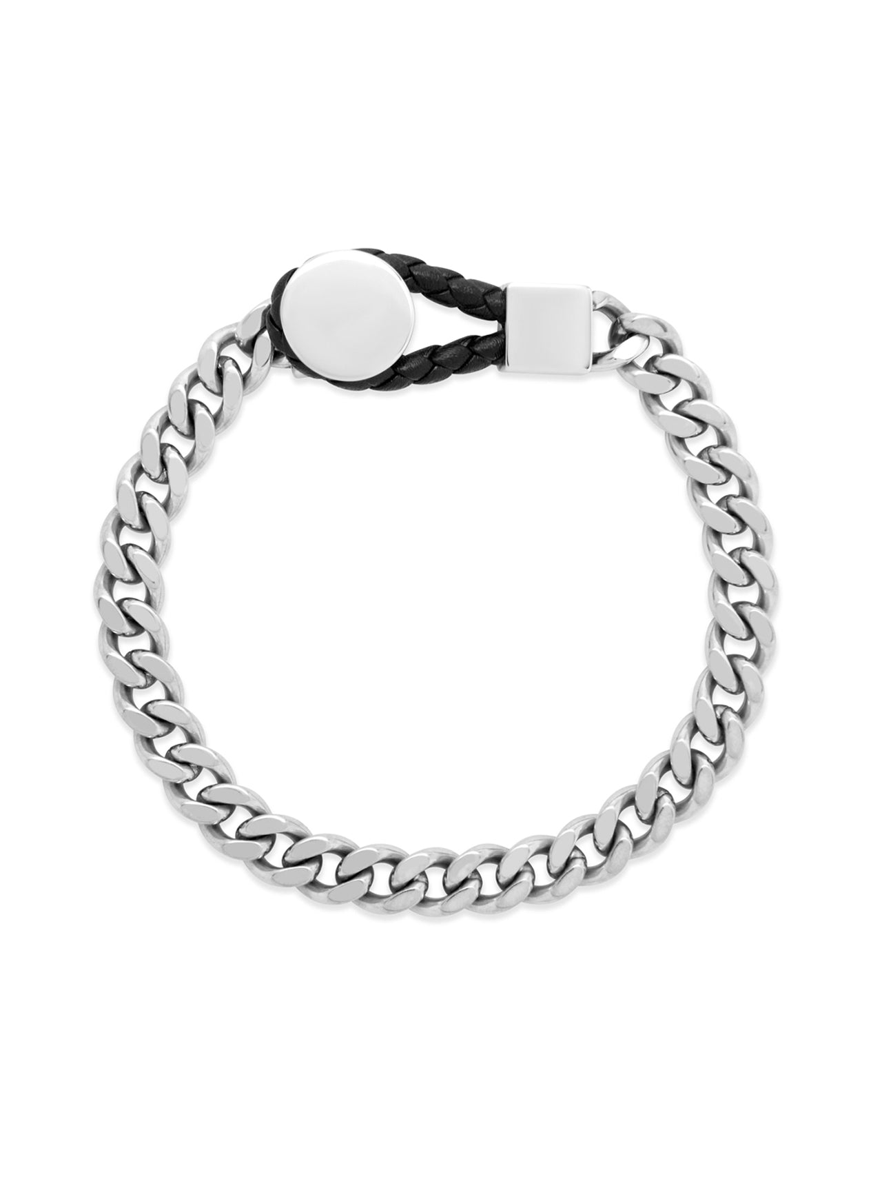  Kenneth Roberts Men's Curb Chain Bracelet - Silver - Bonton