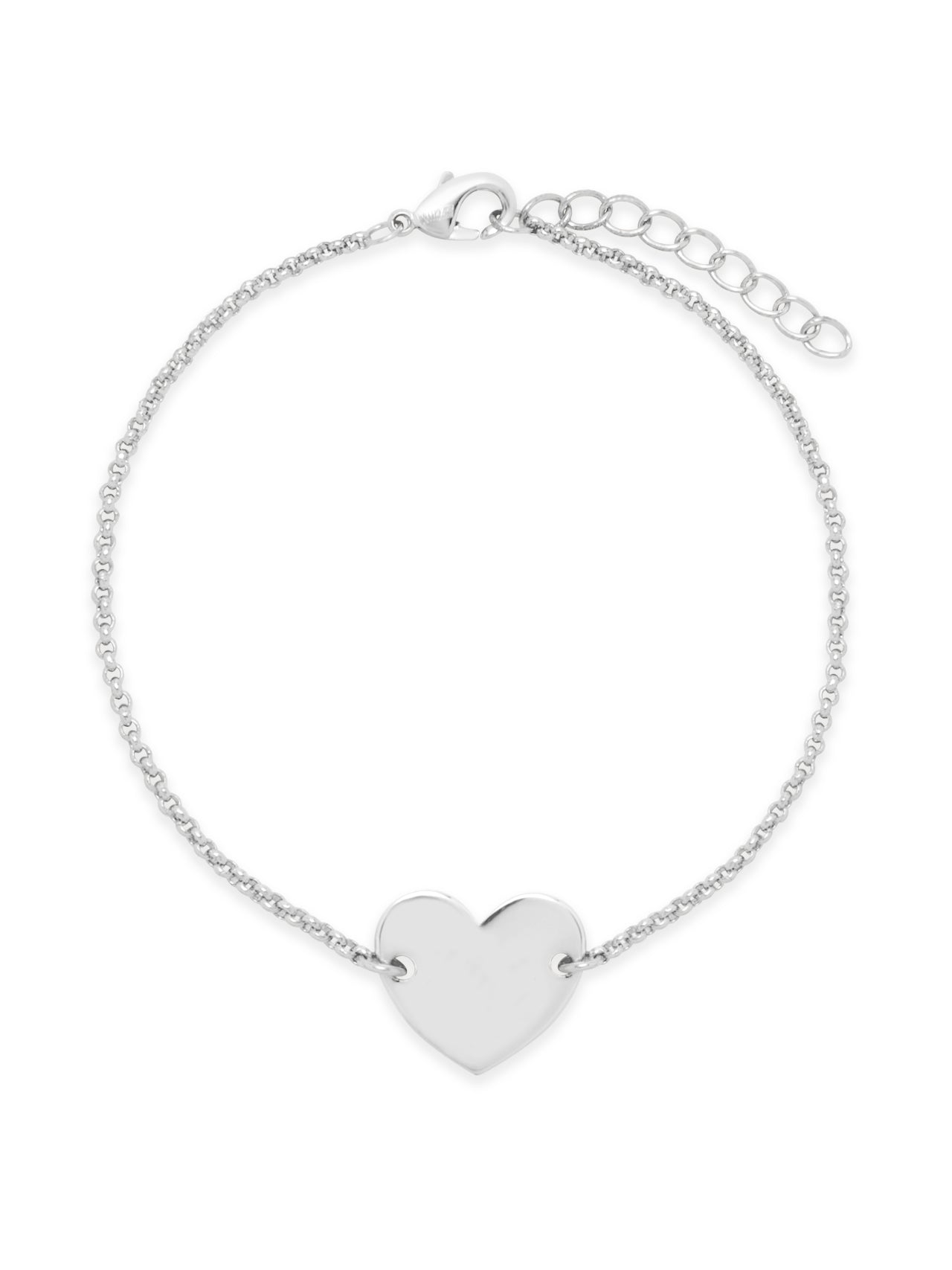  Relativity Sterling Silver Heart Bracelet - Silver - Bonton