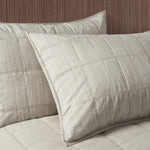 Guthrie 3 Piece Striated Cationic Dyed Oversized Quilt Set Natural