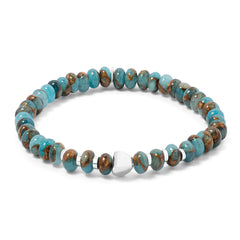 Nepal Nugget Beaded Bracelet With Blue Jasper