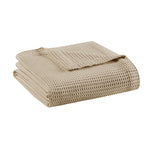 100% Cotton Waffle Weave Blanket Khaki