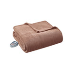 Electric Micro Fleece Heated Blanket Brown