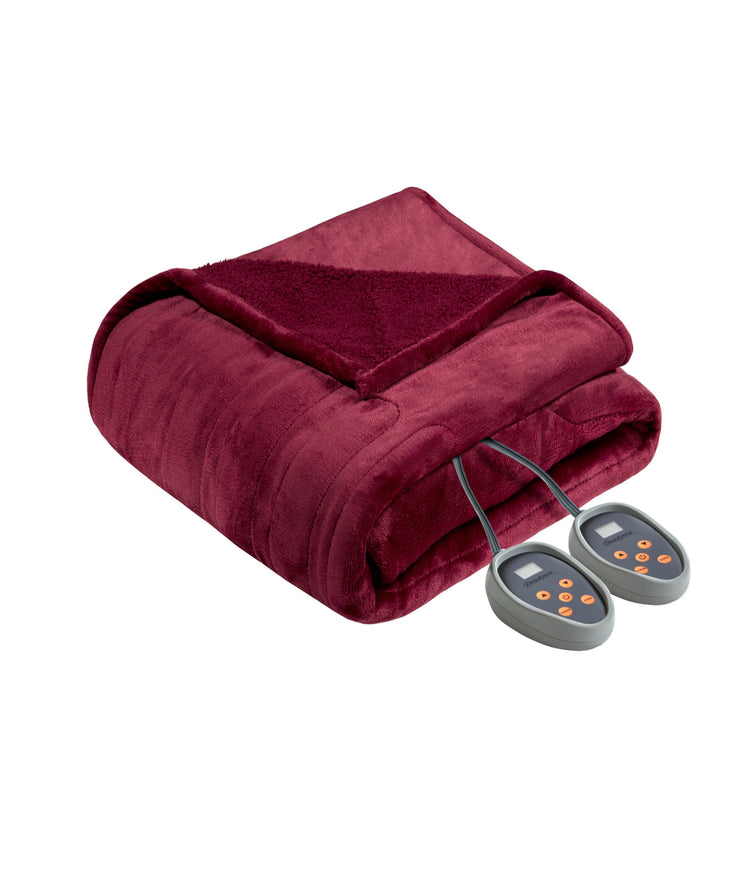 Heated Microlight to Berber Blanket Red