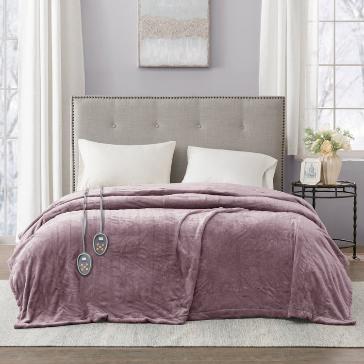 Heated Plush Blanket Lavender