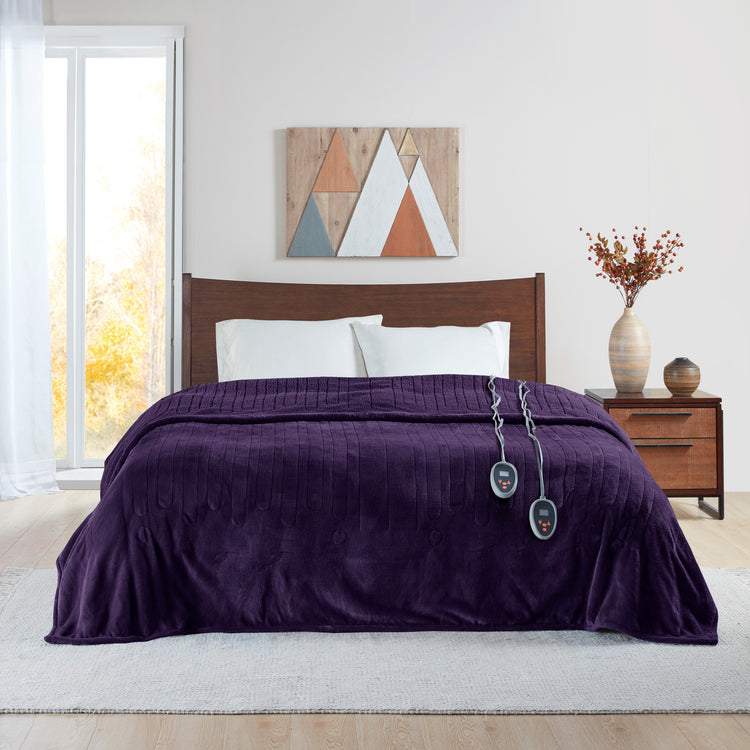Heated Microlight to Berber Blanket Purple