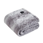 Marselle Faux Fur Heated Wrap with Built-in Controller Grey