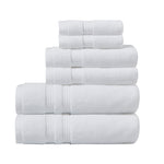 Plume 100% Cotton Feather Touch Antimicrobial Towel 6 Piece Set White