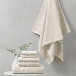 Plume 100% Cotton Feather Touch Antimicrobial Towel 6 Piece Set Ivory