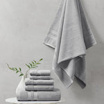 Plume 100% Cotton Feather Touch Antimicrobial Towel 6 Piece Set Grey