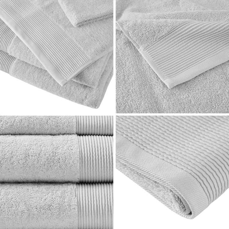 Nuage Cotton Tencel Blend Antimicrobial 6 Piece Towel Set Grey