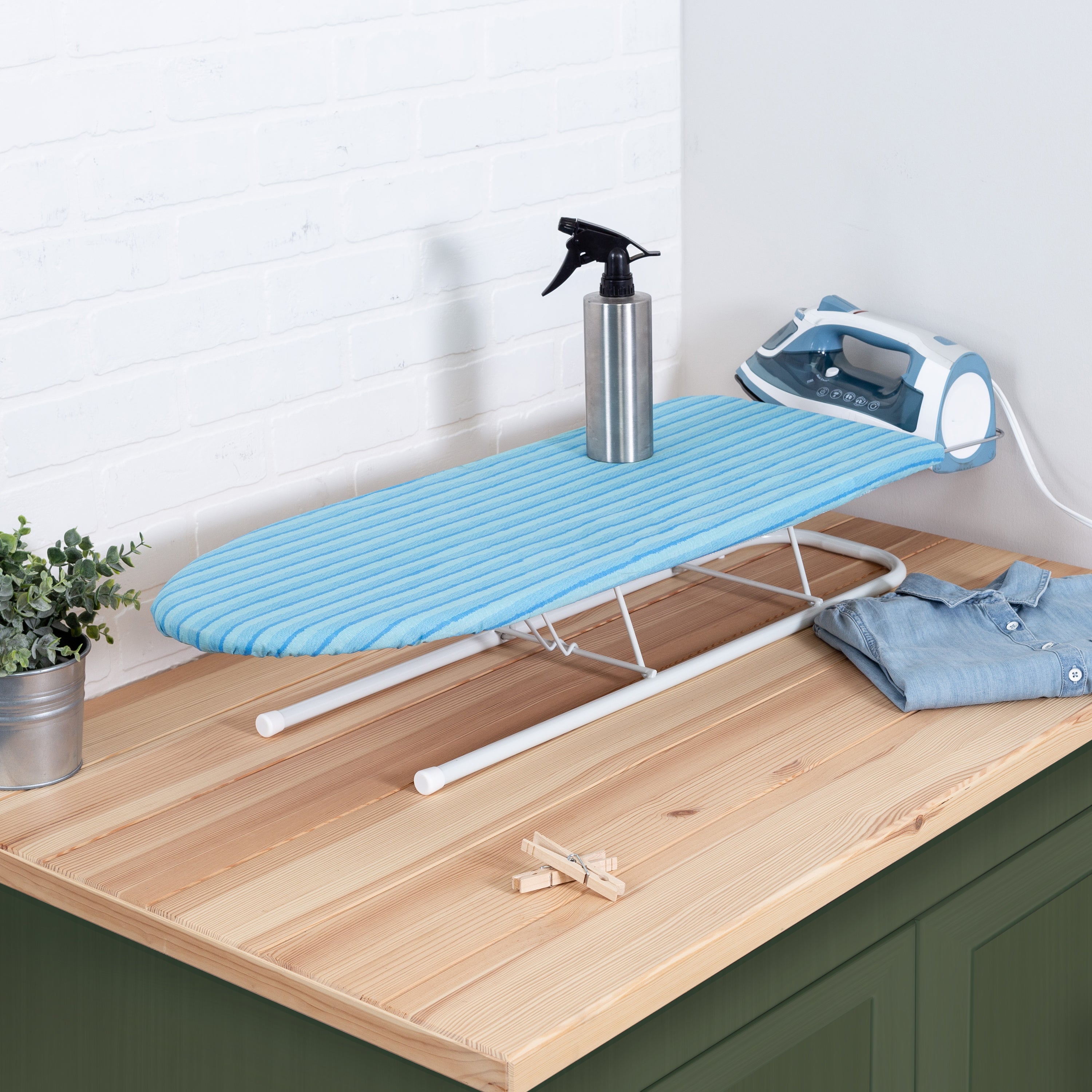  Honey-Can-Do Small Tabletop Ironing Board - Blue - Bonton