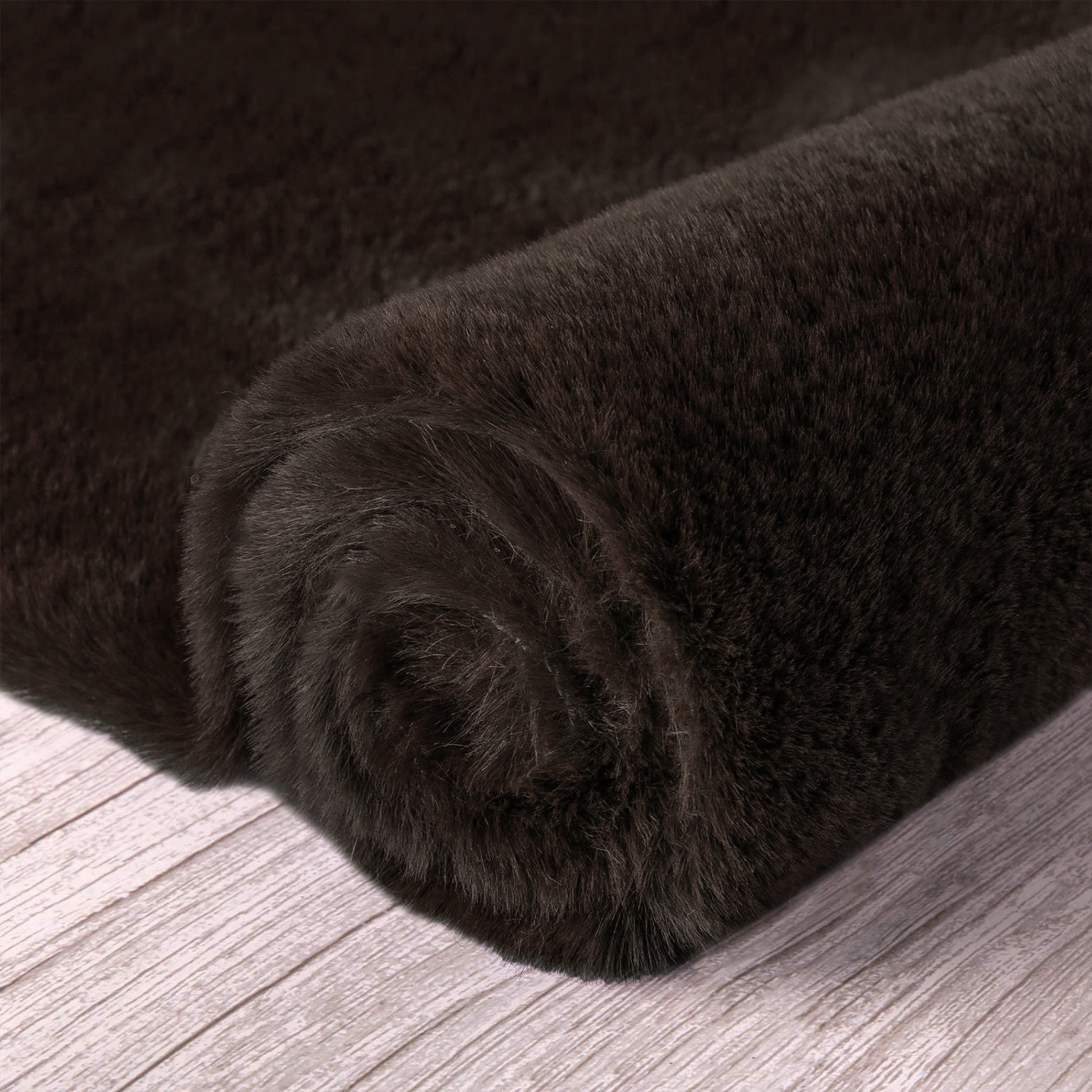  Home Mart Goods Chocolate Brown Faux Rabbit Fur Fuzzy Soft Fluffy Plush Cozy Shaggy Area Rug by Homemartgoods - 2' x 3' Feet - Bonton