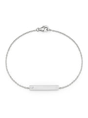 Silver Bar Plate w/ Birthstone Bracelet