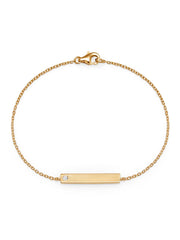 Gold Bar Plate w/ Birthstone Bracelet