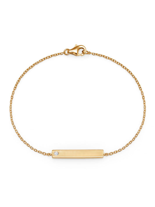 Gold Bar Plate w/ Birthstone Bracelet