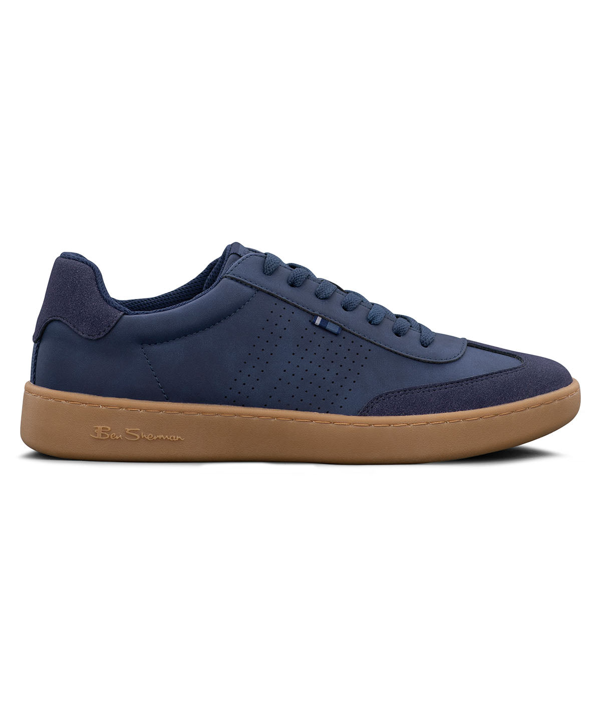  Ben Sherman Glasgow T Toe Lace Up Sneaker - Navy - Bonton