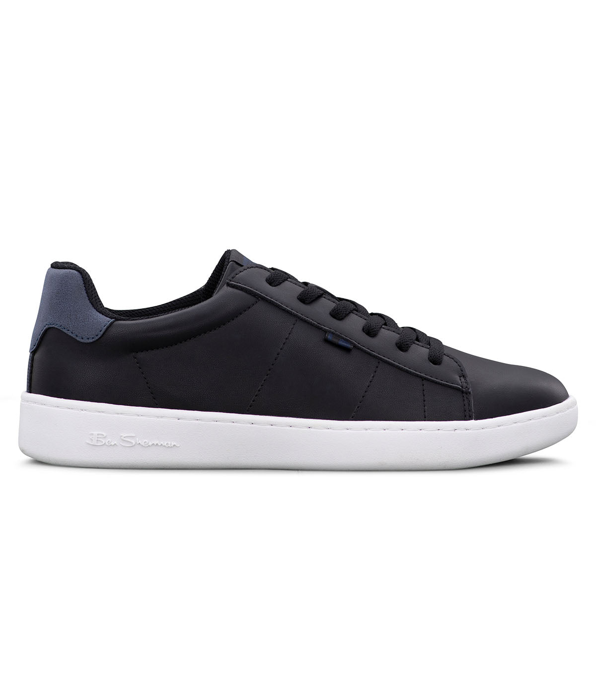  Ben Sherman Hampton Plain Toe Lace Up Sneaker - Black White Navy - Bonton