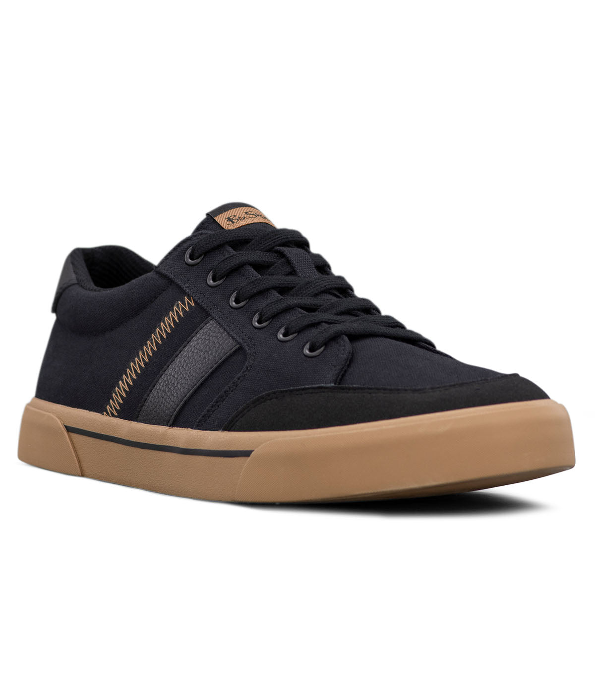  Ben Sherman Hawthorn Lace Up Canvas Sneaker - Black Toasted Coconut - Bonton