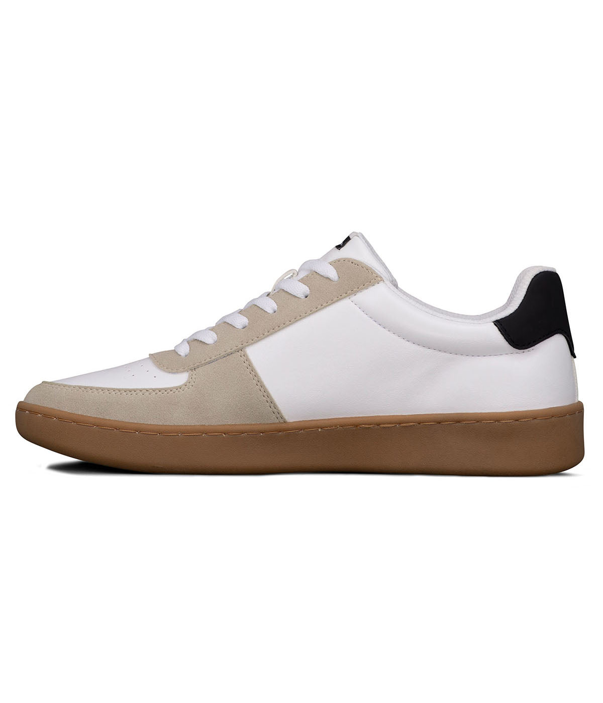  Ben Sherman Hyde U Toe Lace Up Sneaker - White Black - Bonton