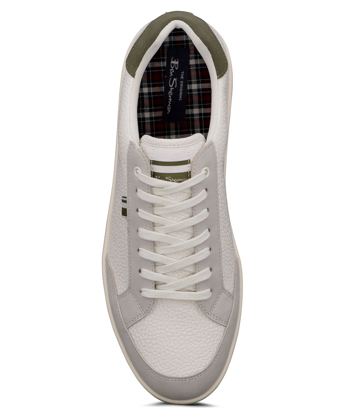  Ben Sherman Martin Vintage Court Lace Up Sneaker - White Grey - Bonton