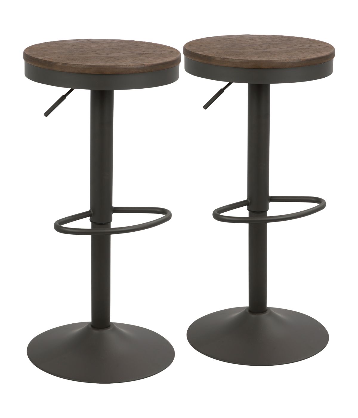  LumiSource Dakota Barstool - Set of 2 Grey & Brown - Grey & Brown - Bonton