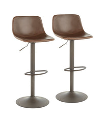 Duke Barstool - Set of 2 Antique & Brown