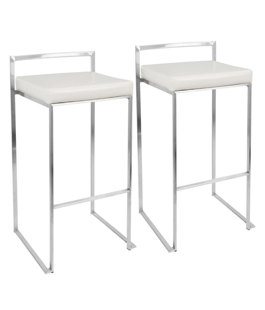 Fuji Stacker Barstool - Set of 2 White