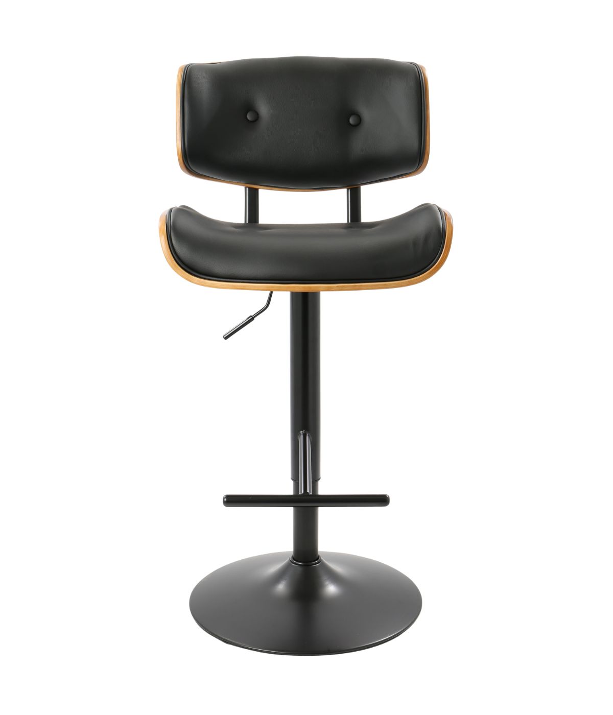  LumiSource Lombardi Barstool Walnut & Black - Walnut & Black - Bonton