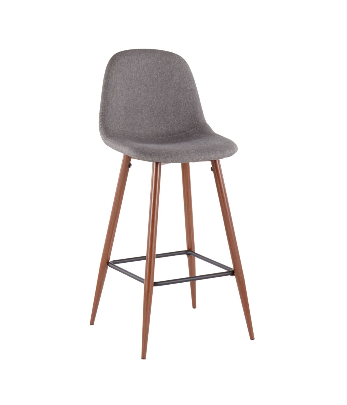 Pebble Barstool - Set of 2 Walnut & Charcoal