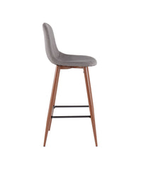 Pebble Barstool - Set of 2 Walnut & Charcoal