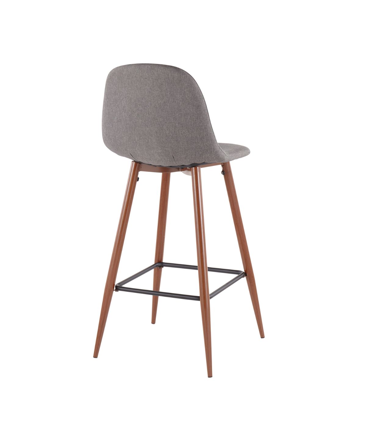  LumiSource Pebble Barstool - Set of 2 Walnut & Charcoal - Walnut & Charcoal - Bonton