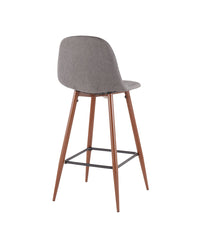 Pebble Barstool - Set of 2 Walnut & Charcoal