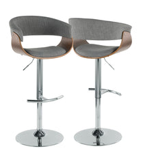 Vintage Mod Barstool Walnut & Light Grey